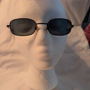 Vintage Matt Black Metal Sunglasses - Unisex Styling